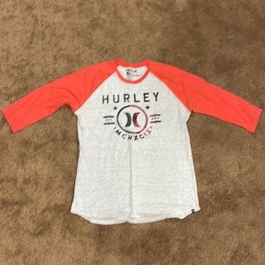 hurley quarter length sleeve tee